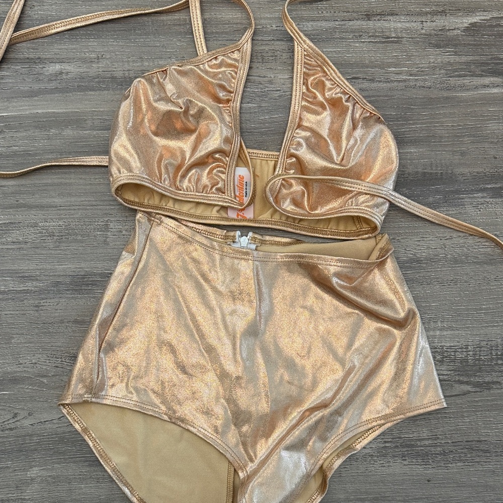Shimmering Gold Women's Rave Set